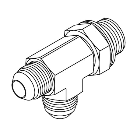 Tompkins Hydraulic Fitting, International 06MJ-04MBSPP-06MJ ADJ RUN TEE 3859-06-04-06